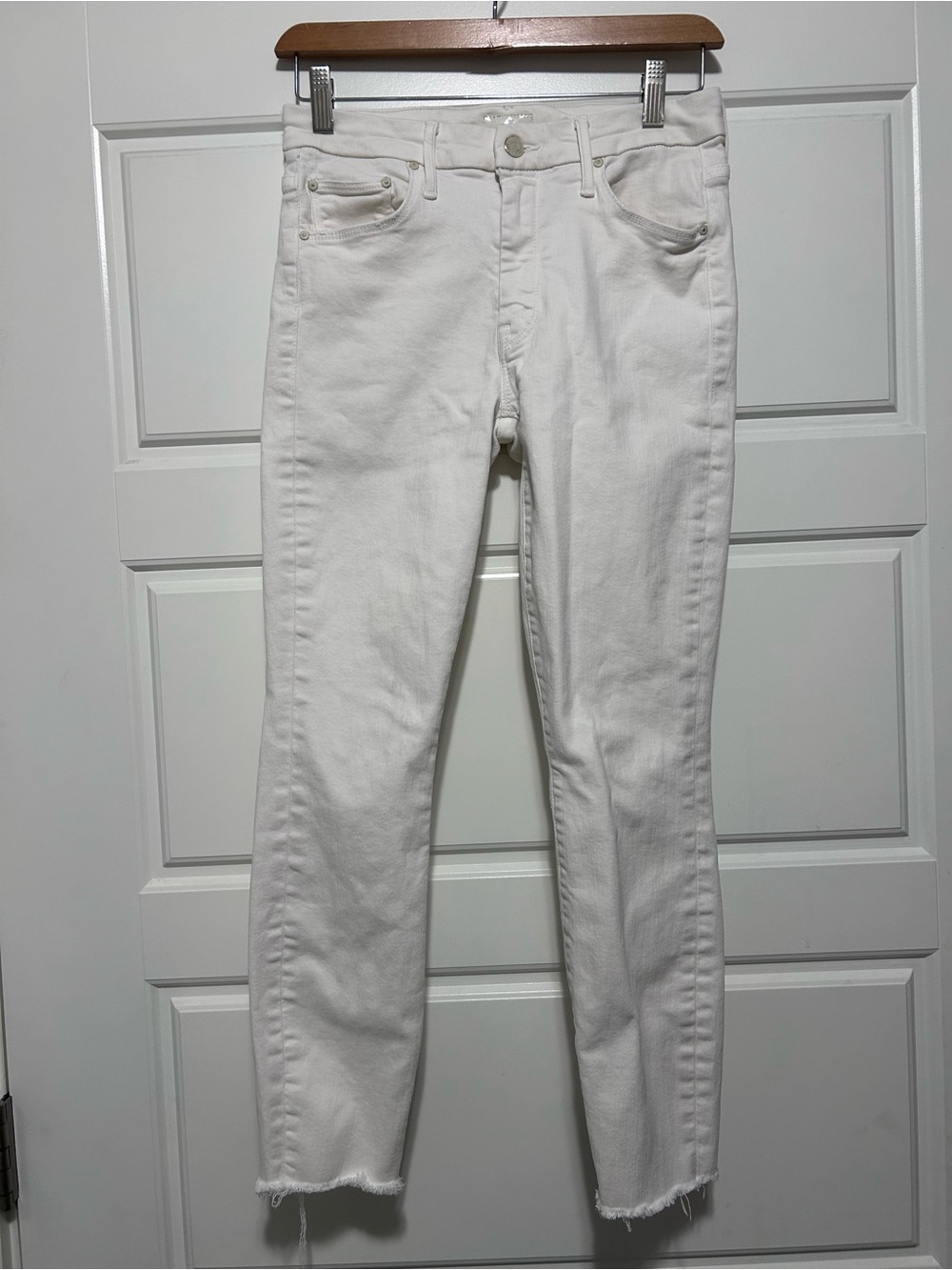MOTHER White Straight-Leg Jeans